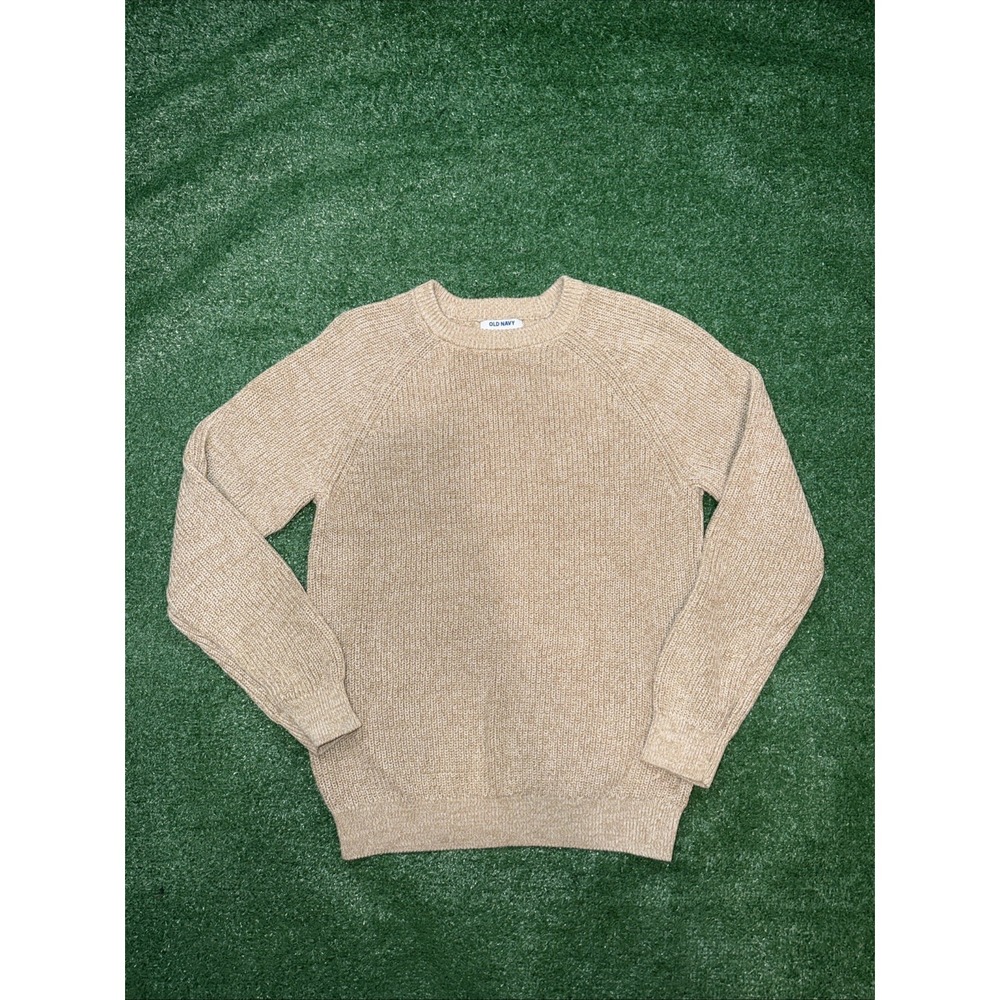Old Navy Men's‎ Beige Crewneck Knit Sweater Size Small Oatmeal